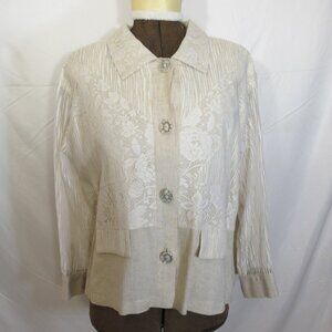 St. Germain linen and lace jacket  XL